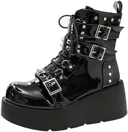 Amazon.com | GURURU Original Y2K Goth Platform Boots - Punk Chunky